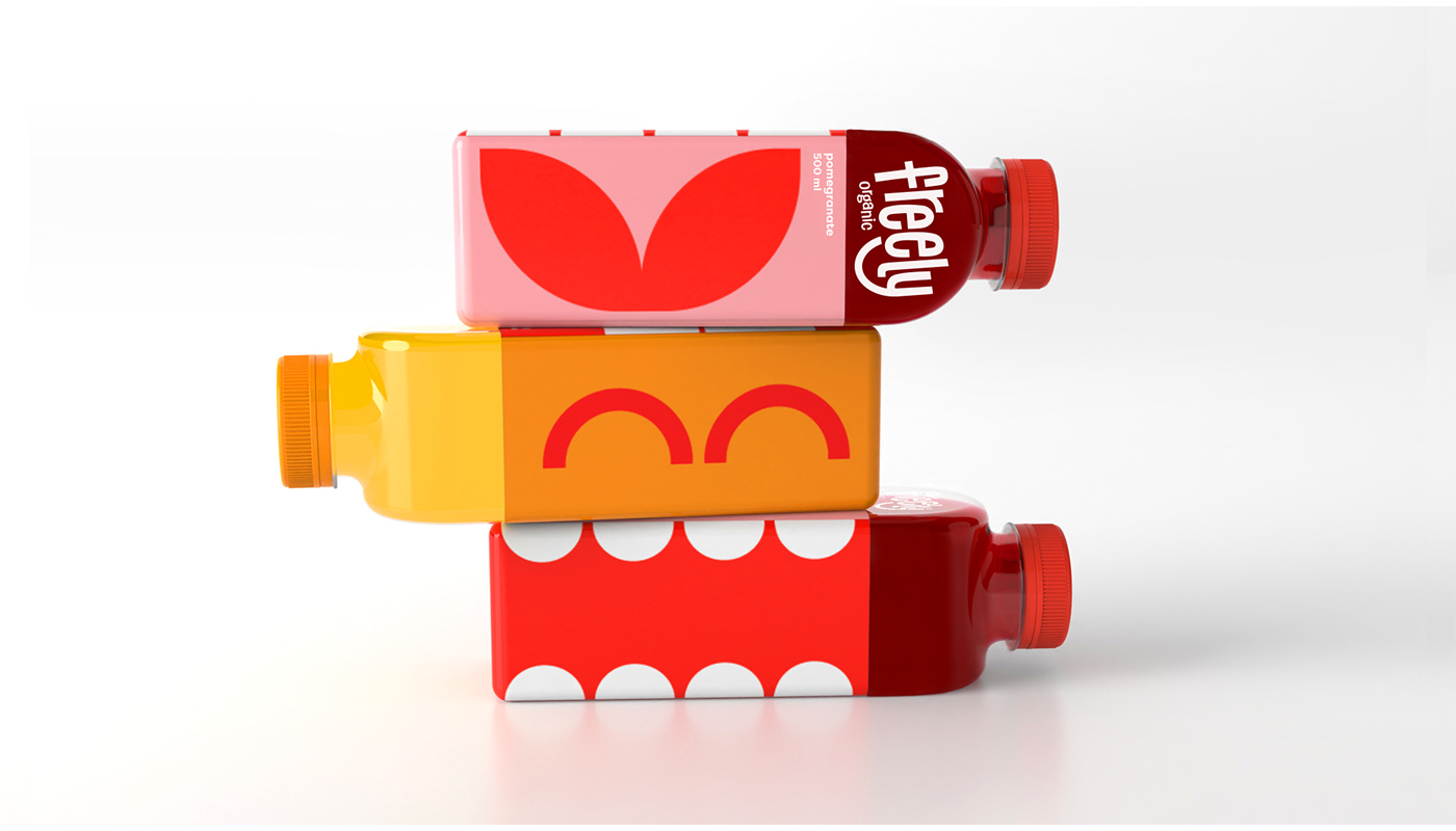 自由有機果汁的創(chuàng)新迷人產(chǎn)品包裝設計